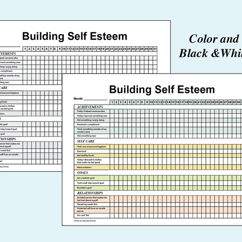 Printable Self-esteem Tracker II - Etsy Australia