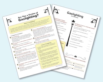 Gaslighting in Relationships with Questionnaire Printable A4 and Ltr Size