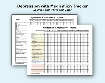 Printable Depression Medication Sleep & Weight Tracker