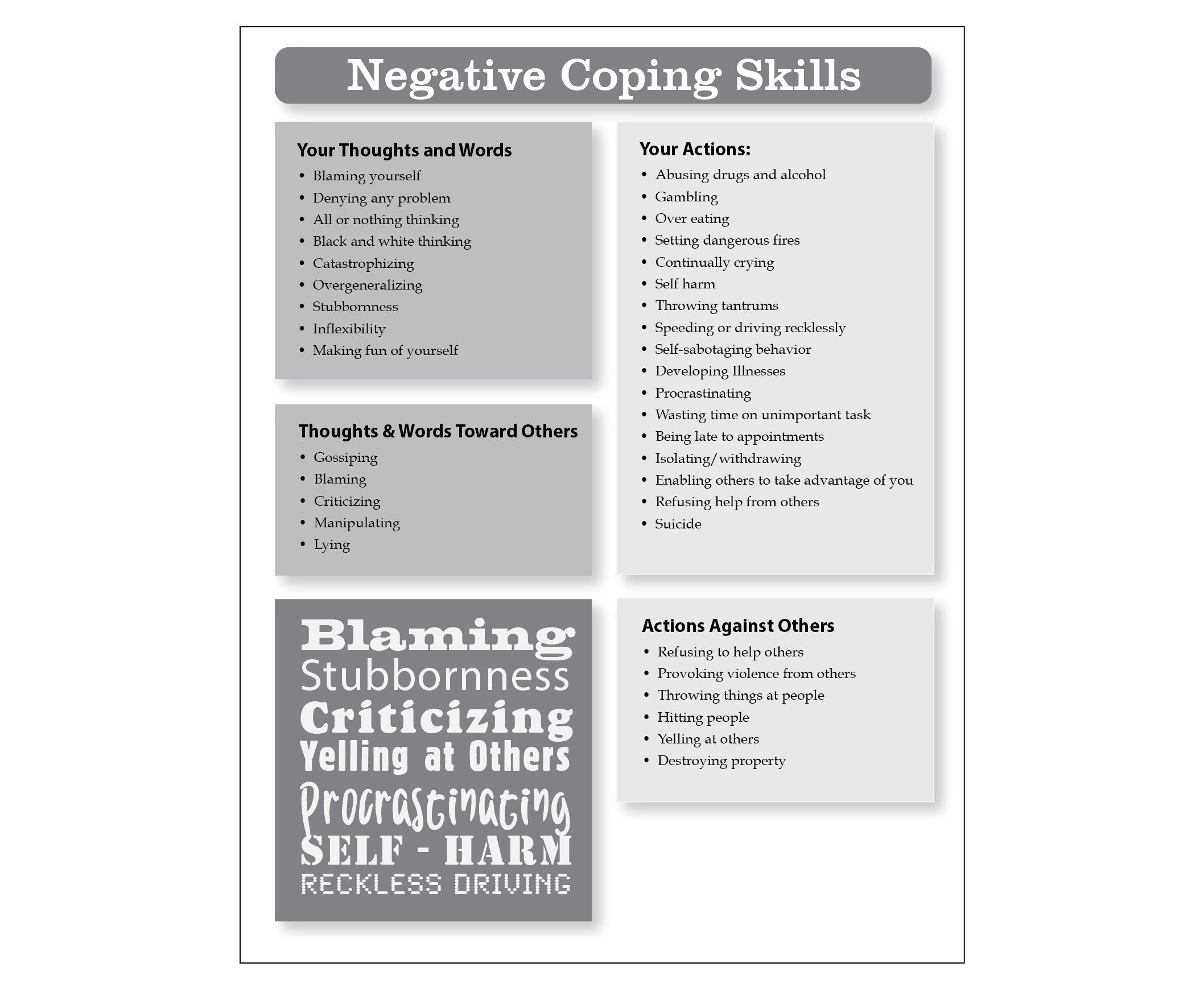 Printable Coping Skills List and Tracker - Etsy
