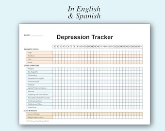 Depression Symptoms Sleep and Weight Tracker in English and Spanish