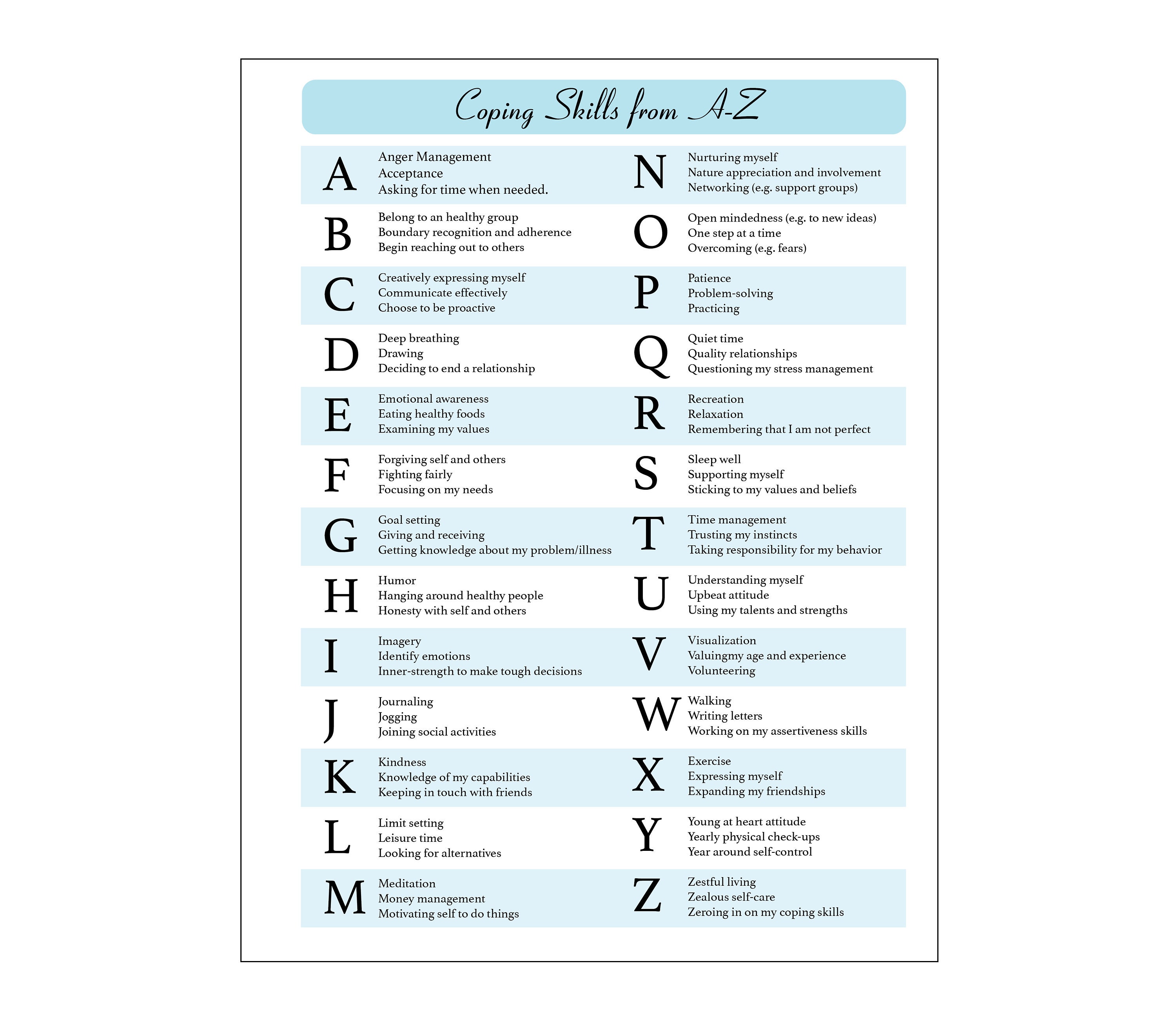 Printable Coping Skills Cards Pdf Printable World Holiday