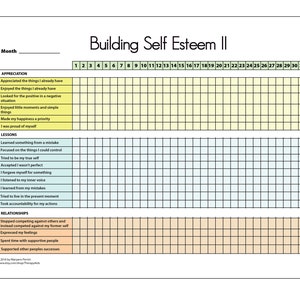 Self-esteem Building Trackers I &amp; II Printable - Etsy