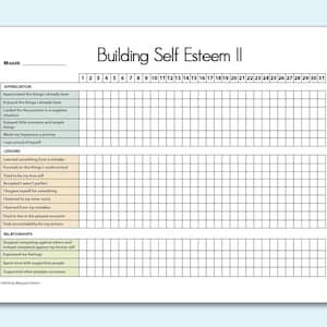 Printable Self-esteem Tracker II - Etsy