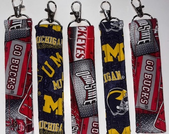 Fabric Wristlet Key Fob Keychains/Key Fob Keychain- Fabric Keychain/Wristlet Keychain/football