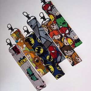 Fabric Wristlet Key Fob Keychains/Key Fob Keychain- Fabric Keychain/Wristlet Keychain/Made in USA
