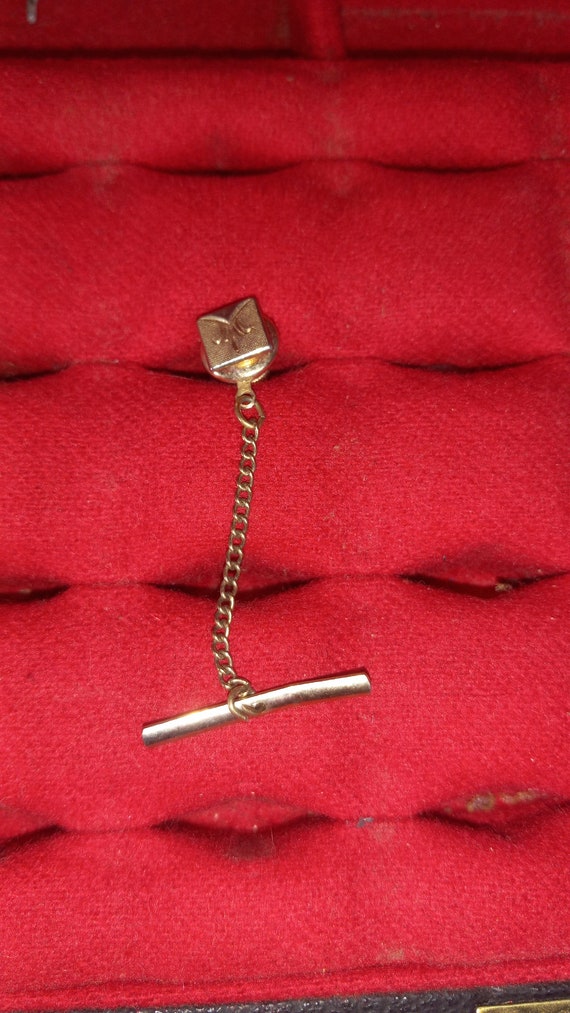 Vintage Gold Tie pin with Chain