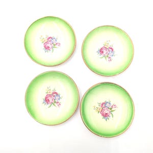 Victoria Pottery Fenton England (4pc). 3.5" Butter Pat Dishes. 1950's Rare Collectable/ Cottage/ Romance/ Grandma Core