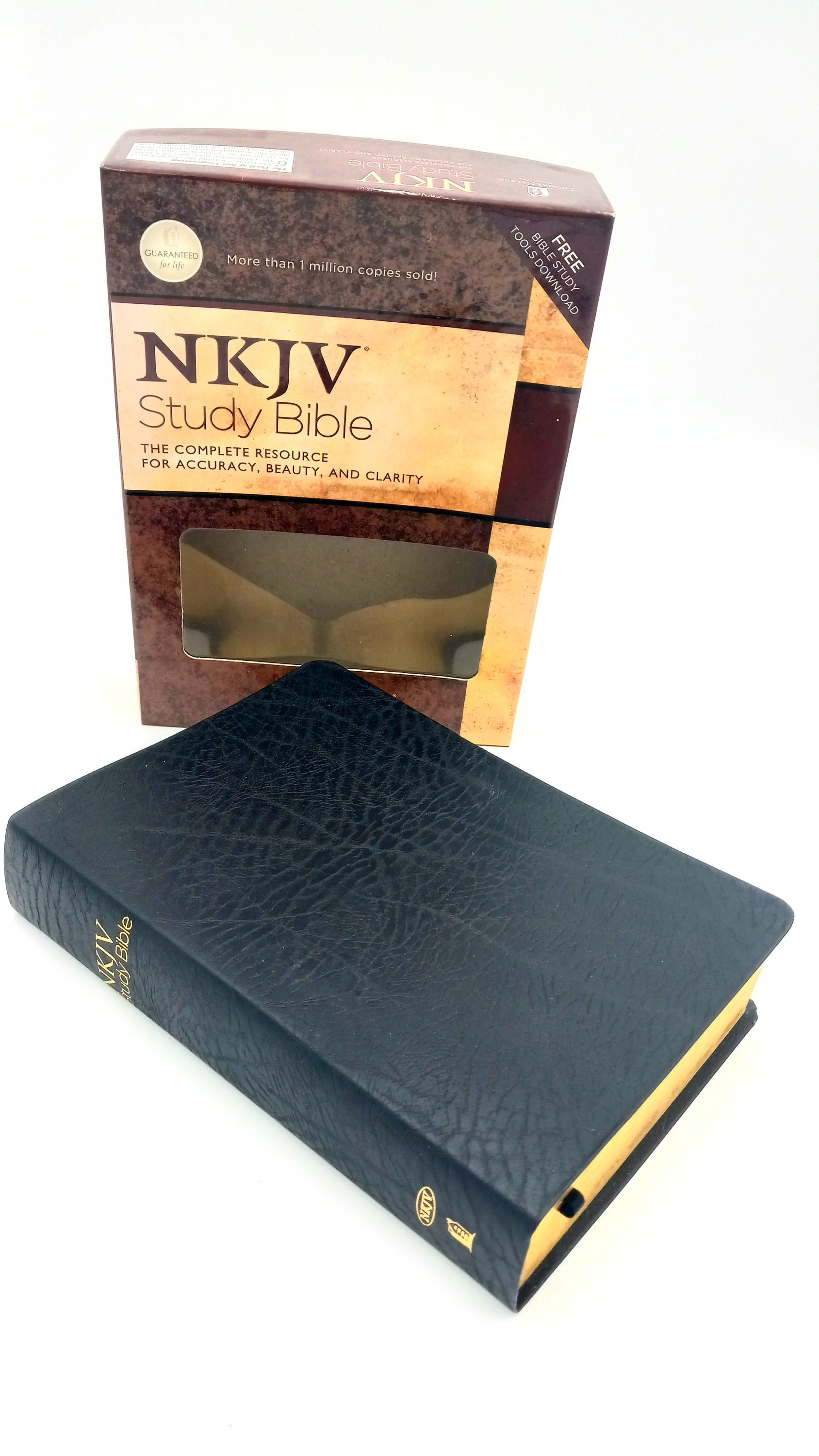 Black Bonded Leather NKJV Study Bible, New King James Version Signature ...