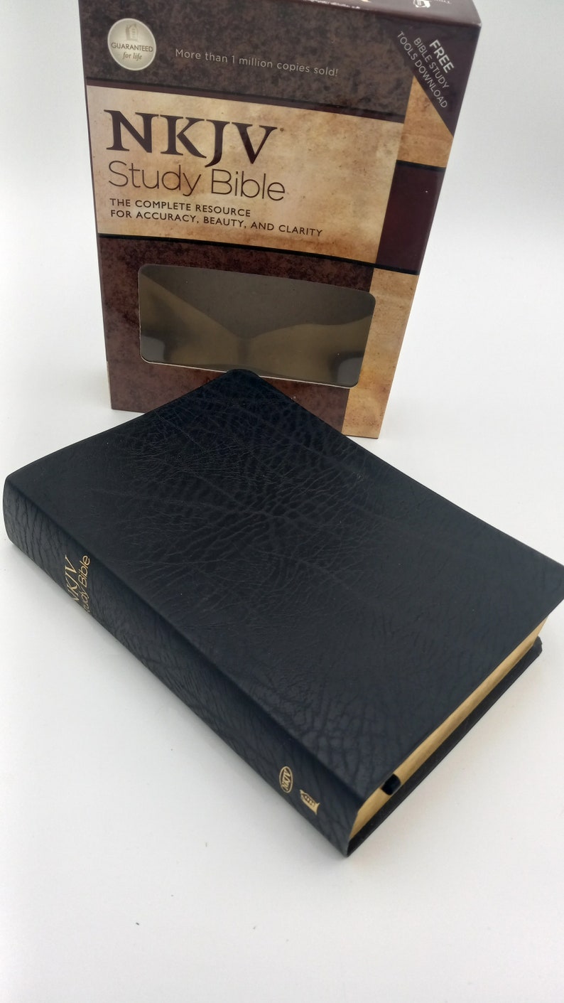 Black Bonded Leather NKJV Study Bible, New King James Version Signature ...