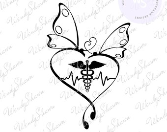 Medical Love, Nurse Love, CNA Love, Doctor Love, Live Love Heal, Butterfly Heart,Digital File, Instant Download, SVG, PNG