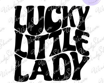 Lucky Little Lady Svg, schattig meisje Svg, St. Patricks Day Shirt, Kid Shirt, Lucky Clover, sublimatie, Cricut, Instant Download, SVG, PNG, DXF