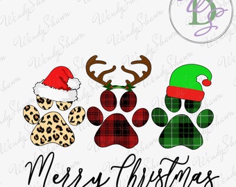 Merry Dog Christmas PNG, Kerstmis, Santa Hat Design, Hondenliefhebber, Sublimatie Design, Print en Cut, Sublimatie, Instant Download, PNG