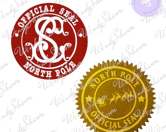 Santa and North Pole Seals PNG, Christmas Seal, Sticker Design, Sublimation Design, Sublimation, Print and Cut, Instant Download, PNG