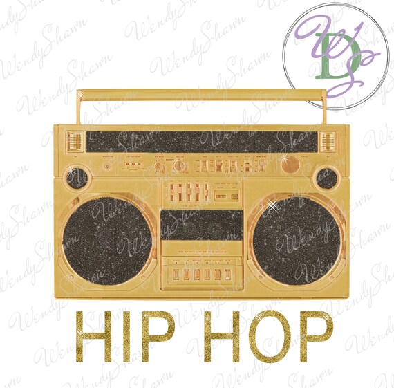 Hip Hop Gold Boom Box Glitter Design Print and Cut Etsy