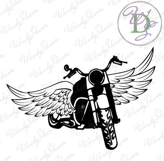 Moto ailée ClipArt/Ailes dange/Moto/Fichier numérique/Téléchargement  instantané/SVG/PNG/DXF -  France