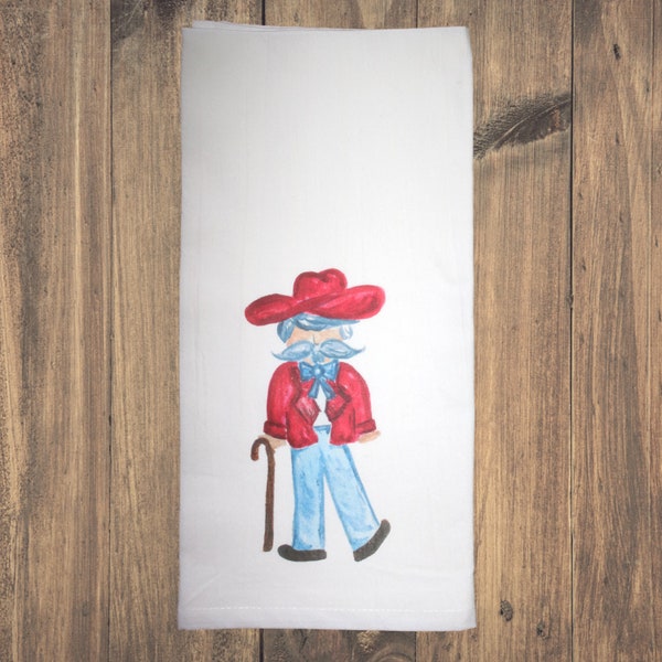 Ole Miss Mississippi Colonel Reb, Flour Sack Tea Towel, Kitchen Towel, Kitchen Décor, Dish Towel, Hostess Gift