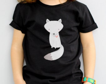 Kids Fox Shirt, White Artic Fox, Winter Shirt for Youth Boys Girls Tweens, School Shirt, Christmas Gift, Fox Lover Tee Bella Canvas