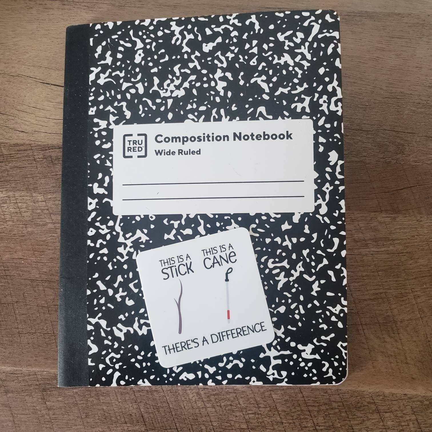 Orientation and Mobility Stick Vs Cane Vinyl Sticker for Water Bottles