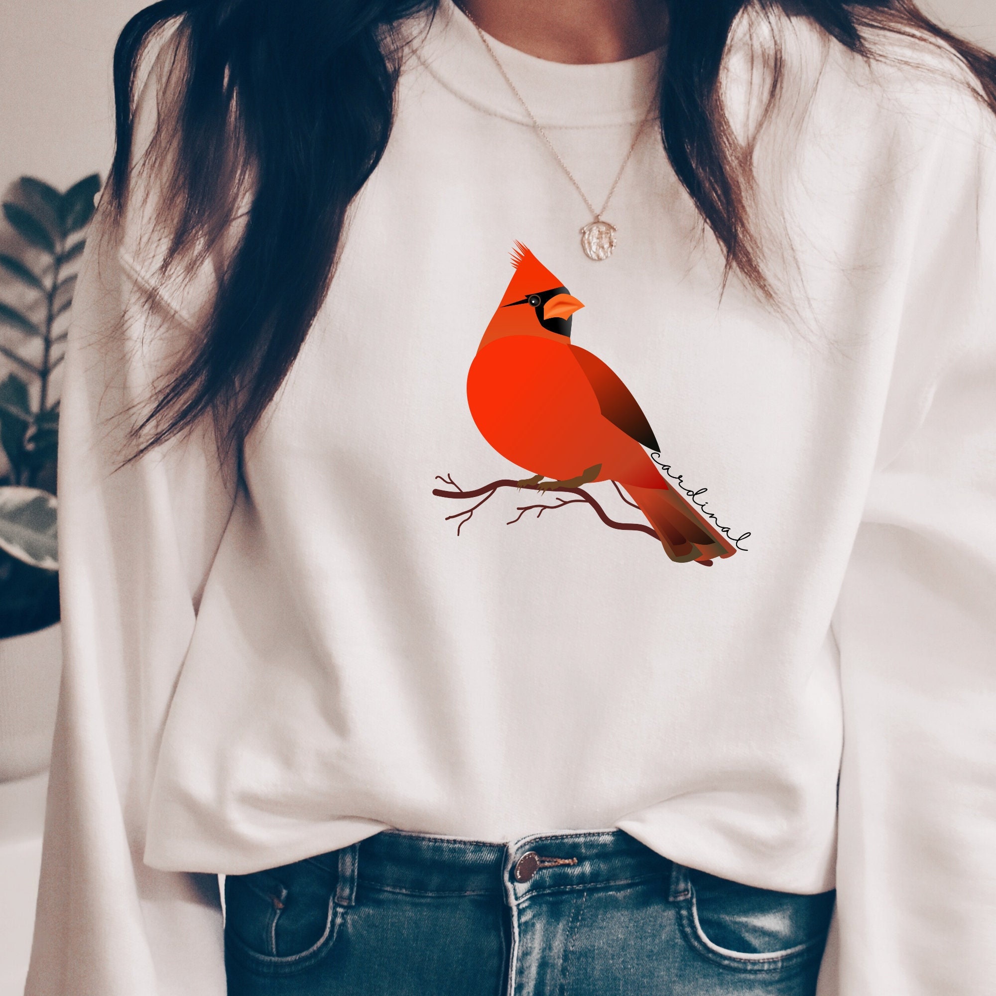 Cardinal bird shop sweater