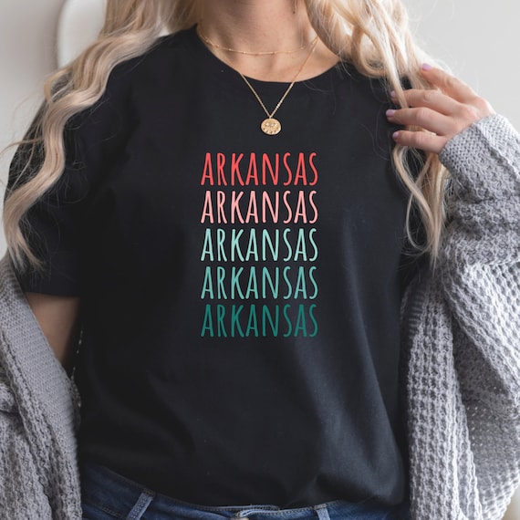 Trendy plus size clothing aesthetic Custom City Tshirt Arkansas Arkansas Tee Shirt State Graphic Tee for women Arkansas Shirt for Women