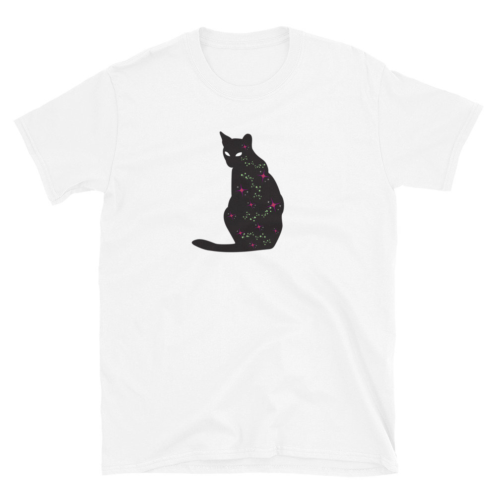 Black Cat Shirt Halloween Tee Black Magic Cat Lover Gift Cat Etsy UK