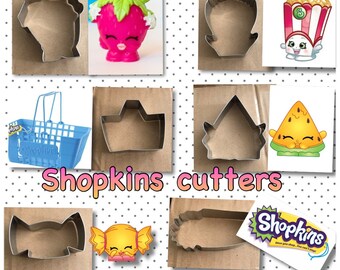 Shopkins handmade cookie cutters (6) set ( 6 pieces) wowowow
