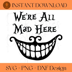 Alice In Wonderland Gift 'We're all mad here' Original Illustrations Art  Board Print for Sale by Rebel Misfit Co