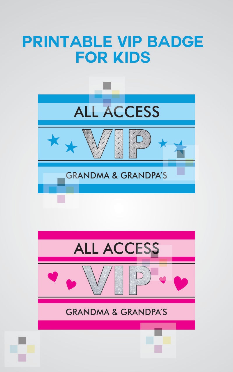 Printable VIP Badge for Kids Etsy