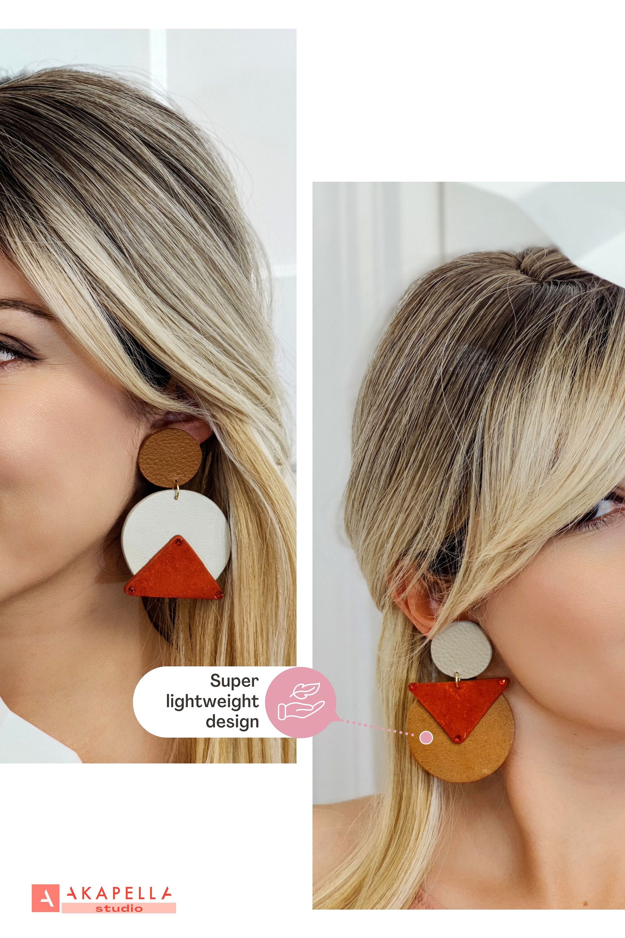 Unusual Mismatched Earrings, Quirky Hand Painted Dangle Earrings