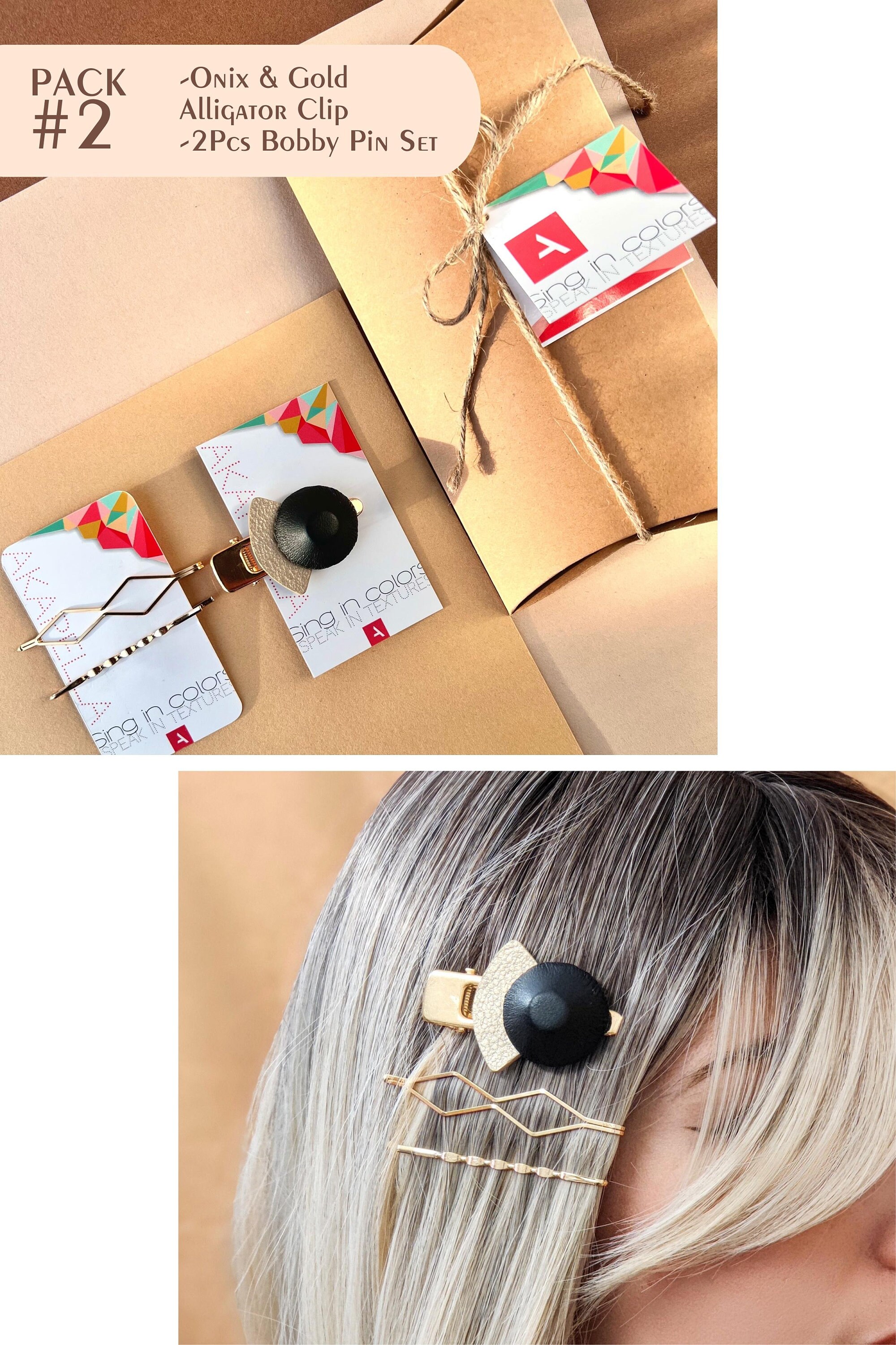 3 Sets Recycled Leather Bobby-pins 3 Leather Rose Bobby Pins, Summer Hair Flower Accessory Red  main image 2