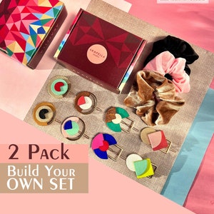2-Pack Make Your Own Set, ECO Hair Clip + Large Scrunchie, Self Care Gift Box, Fancy Hair Clips, Sustainable Hair Accessory Set, Zero Waste