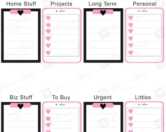 Classic Pink Heart iPad Clipboard To Do | PLANNER Stickers | Planner Printable | To Do Clipboard | Happy Planner Sticker | INSTANT Download