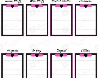 Rose Pink HAPPY PLANNER Stickers | To Do Planner Printable |To Do CLipboard | Planner Row Template | Planner Stickers | INSTANT Download