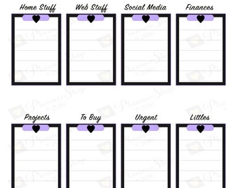 Purple HAPPY PLANNER Stickers | To Do Planner Printable |To Do Organizer | Planner Row Template | Planner Stickers | INSTANT Download