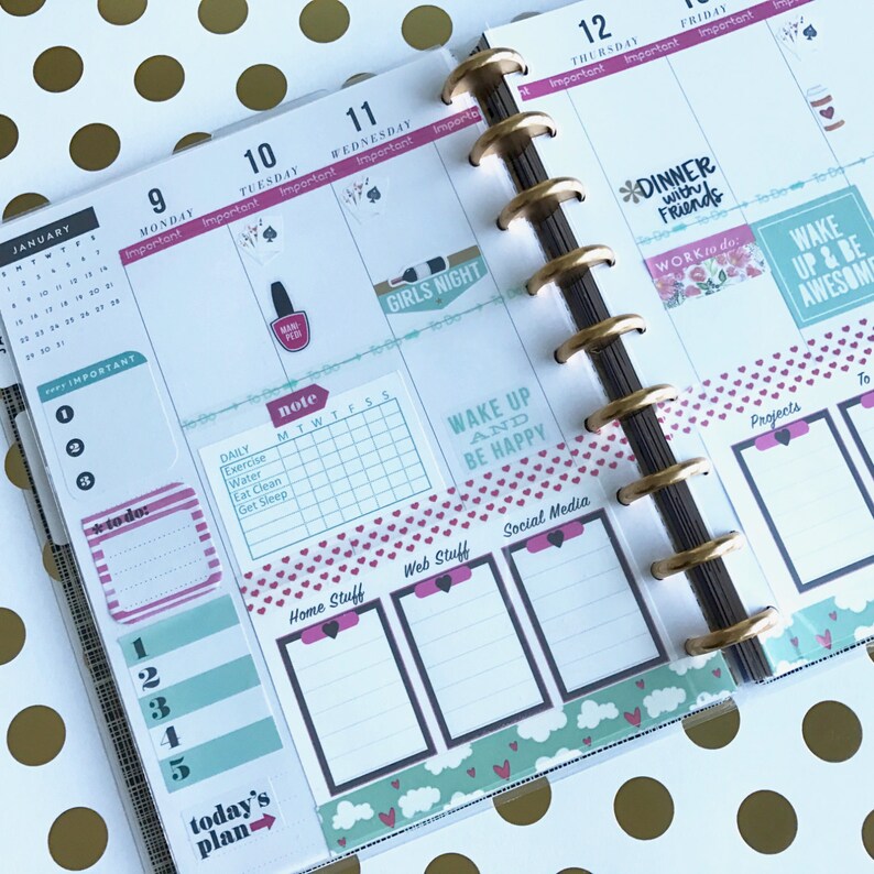 Colorful Blank HABIT TRACKER Functional Planner Printable Sticker - Etsy