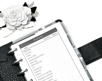 Detailed Personal Budget Planner Insert | Personal Wide Size | INSTANT Download