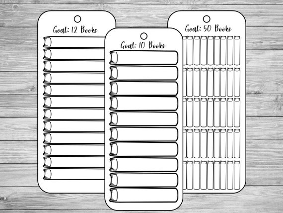 12 Printable Reading Tracker Bookmarks Reading Goal Tracker Etsy