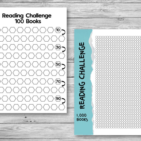 Reading Tracker - 100 books or 1000 books - Coloring Page - New Years - Reading Log - School - Personal - Goal - Challenge - Kids or Adults