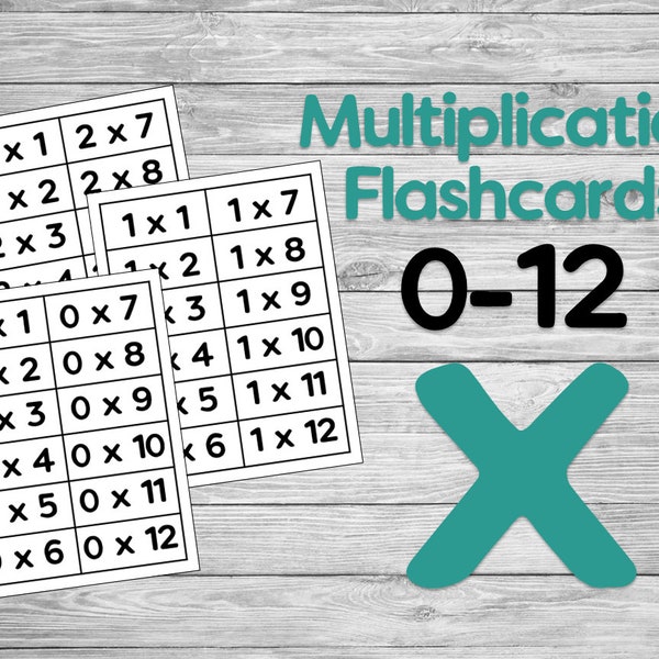 Multiplication Flashcards 0-12 Printable
