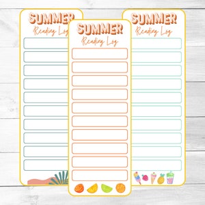 Sommer Lesetagebuch Lesezeichen zum Ausdrucken - Sofort Download - Goal Tracker - Erwachsene und Kinder - Homeschool - Bibliothek - Story Time
