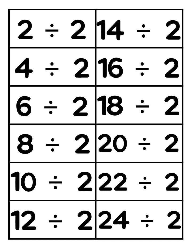 division-flash-cards-printable