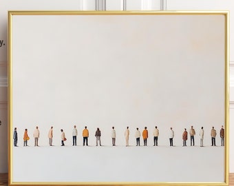 Minimalist Figures Poster Print, Neutral Tones, Modern Wall Decor