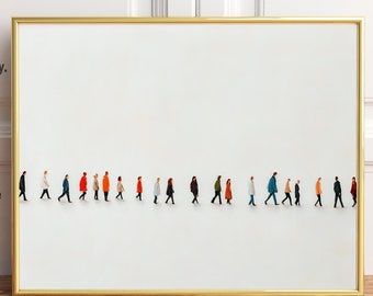 Minimalist Figures Poster Print, Neutral Tones, Modern Wall Decor