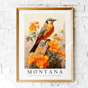 Western Meadowlark, The State Bird of Montana, Poster Print, Wall Décor