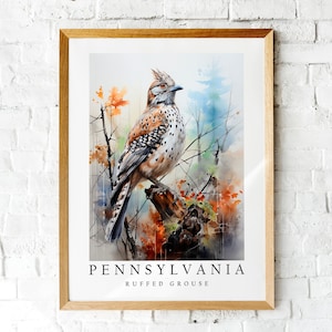 Ruffed Grouse, The State Bird of Pennsylvania, Poster Print, Wall Décor