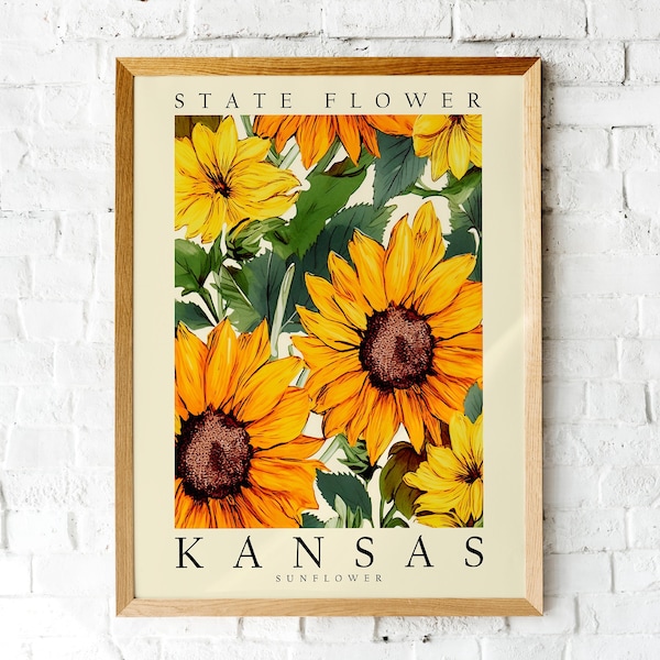 Sunflower, Kansas State Flower, Poster Print, Wall Décor