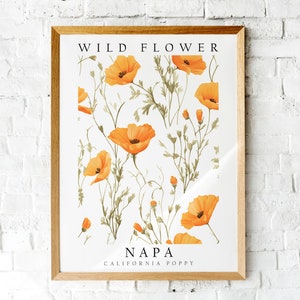 California Poppy, The Wild Flower of Napa, Poster Print, Wall Décor