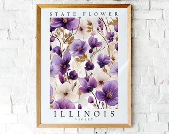 Violet, Illinois State Flower, Poster Print, Wall Décor