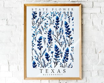 Bluebonnet, Texas State Flower, Poster Print, Wall Décor